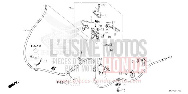 HANDBREMSHEBEL von Forza 750 MAT BETA SILVER METALLIC (NHC08) von 2022